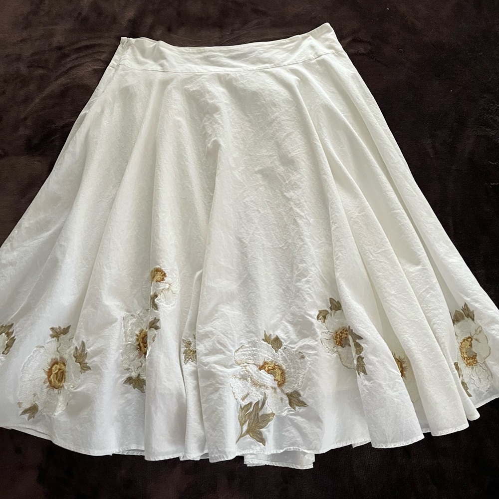 Issa & co. Cotton Embroidered Skirt 10 - Picture 5 of 12